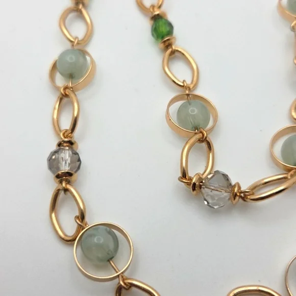 NWT Doble strand Necklace Gold tone chain - Picture 3 of 3